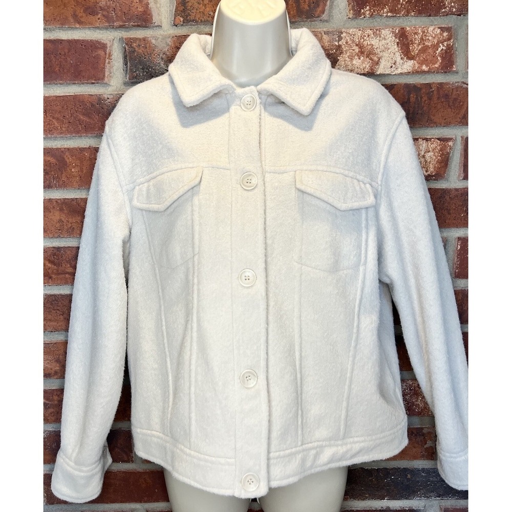 Joie White Cream Ivory Crop Shacket Jacket Cottage Core Size Large